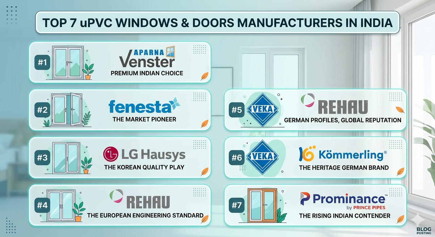 Top 7 uPVC Windows & Doors Manufacturers in India